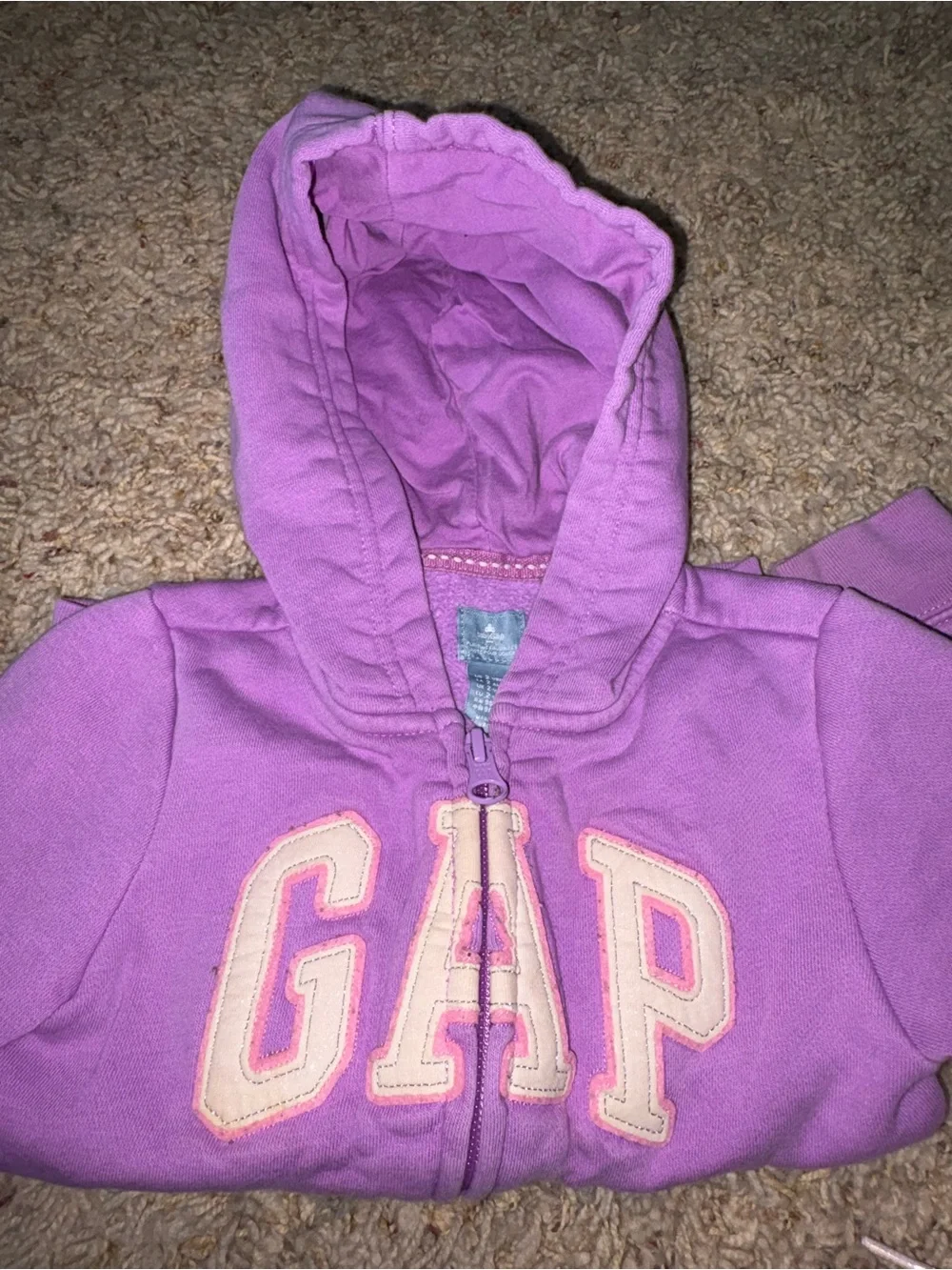 GAP Girls Lavender Zip-Up Hoodie with Logo